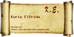 Kuris Elfrida névjegykártya